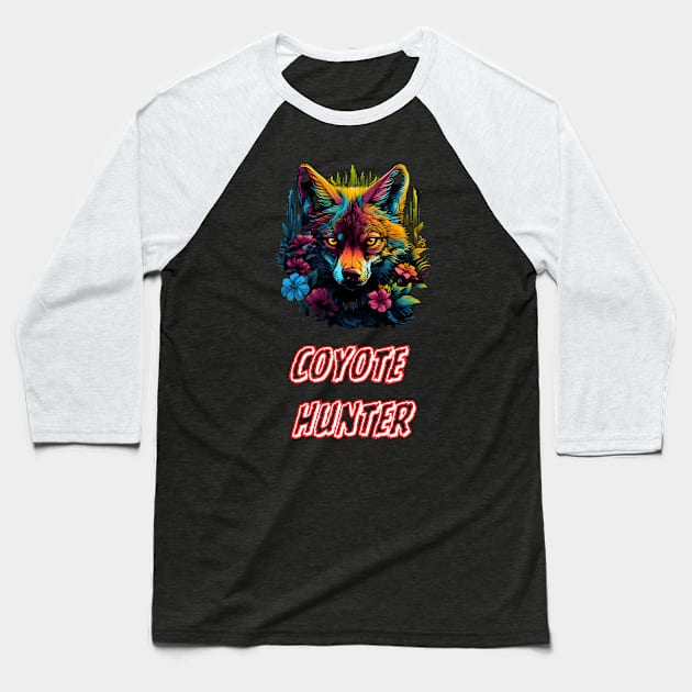 Coyote hunting Baseball T-Shirt by vaporgraphic